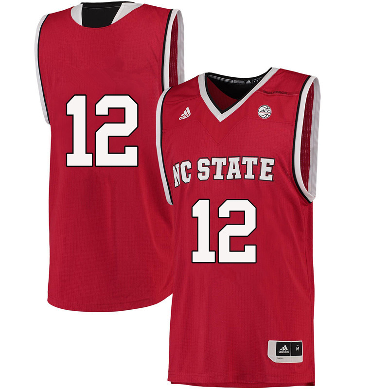 Men #12 Allerik Freeman NC State Wolfpack College Basketball Jerseys-Red - Click Image to Close